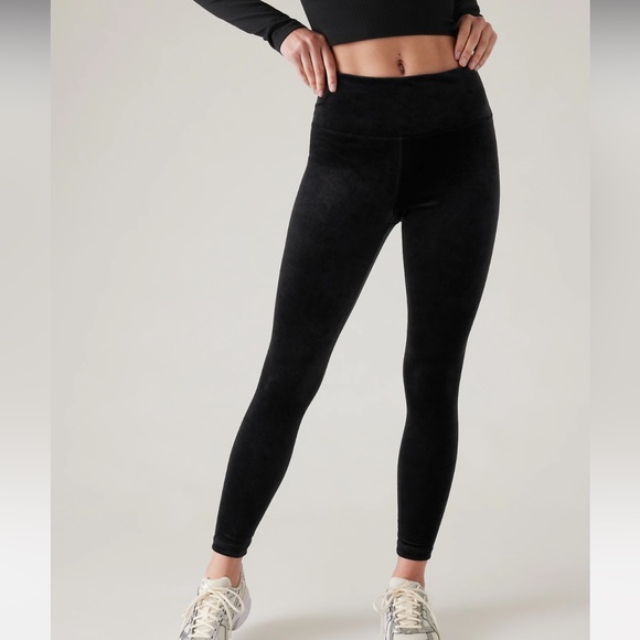 Athleta Elation Ultra High Rise Tight Black Velvet Small Tall - Picture 1 of 6